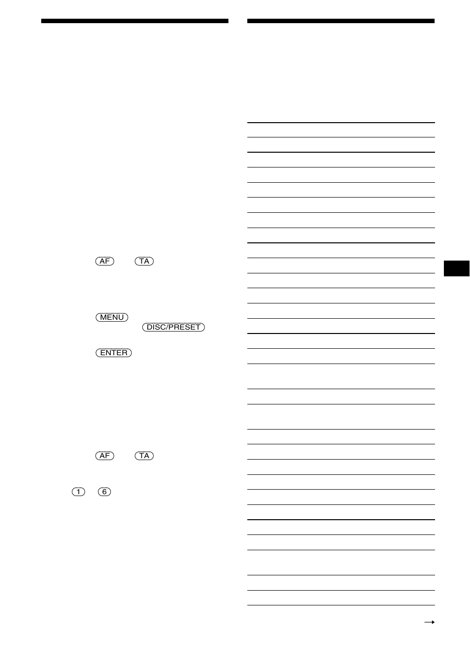 Preselezione di stazioni rds con, L’impostazione af e ta, Sintonizzazione delle stazioni in base al tipo di | Programma — pty | Sony MDX-CA680 User Manual | Page 95 / 132