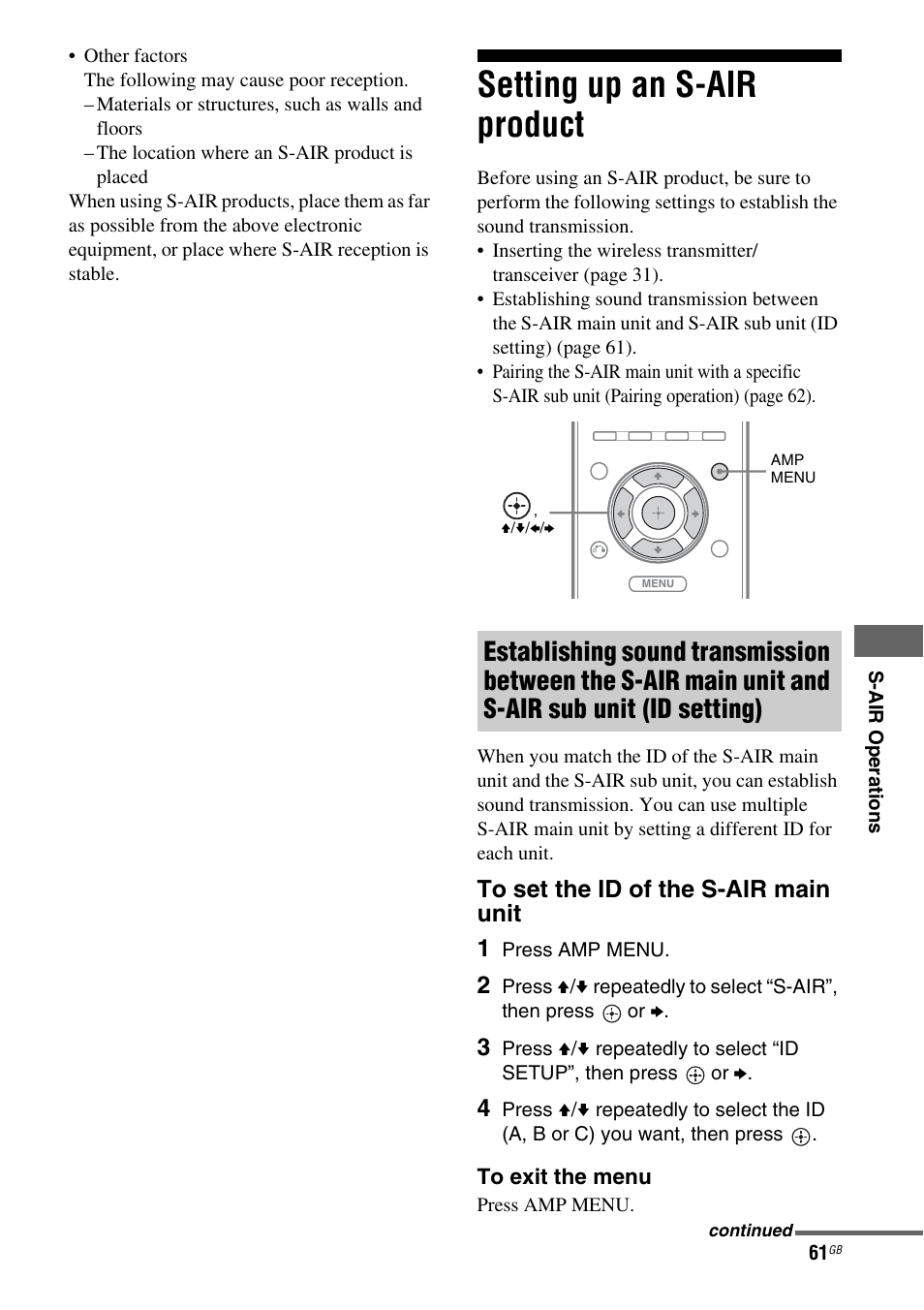 Setting up an s-air product | Sony STR-DH710 User Manual | Page 61 / 100