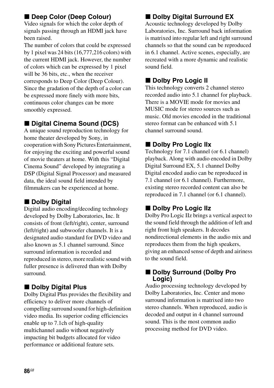 Sony STR-DH710 User Manual | Page 86 / 100