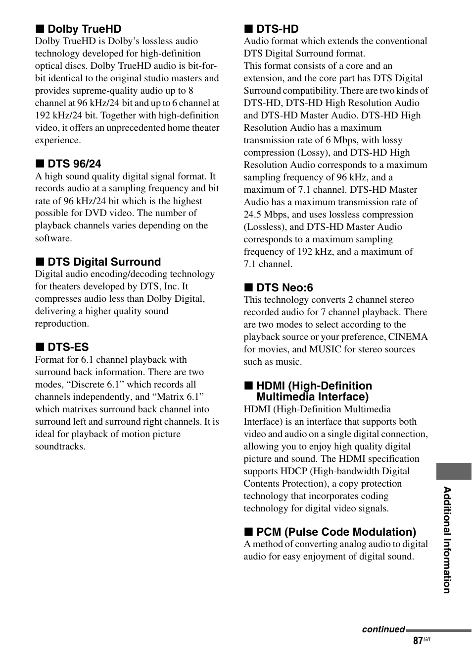 Sony STR-DH710 User Manual | Page 87 / 100