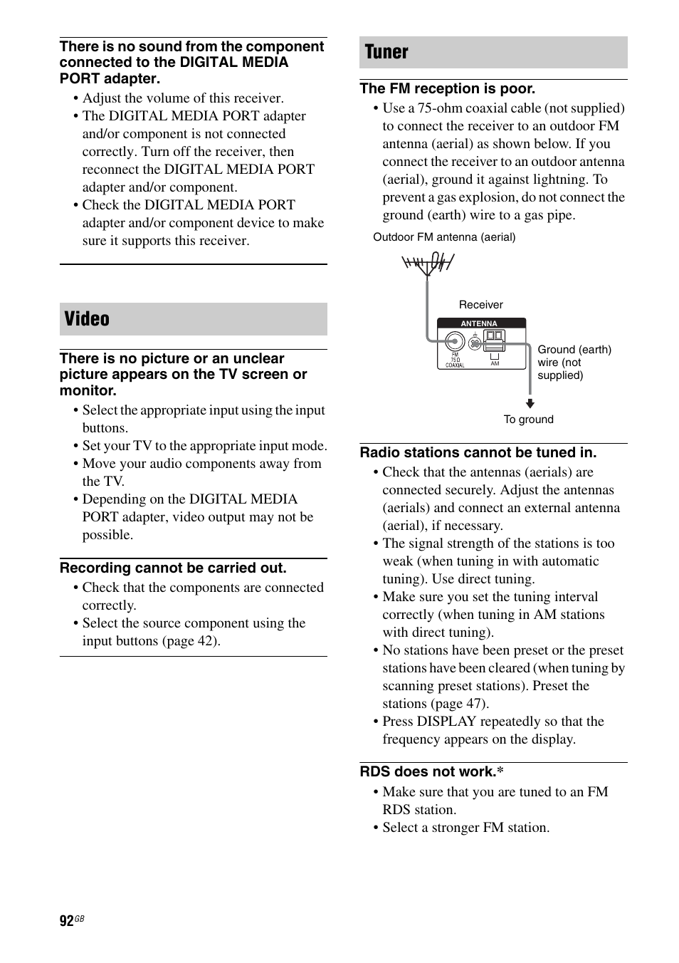 Video tuner | Sony STR-DH710 User Manual | Page 92 / 100