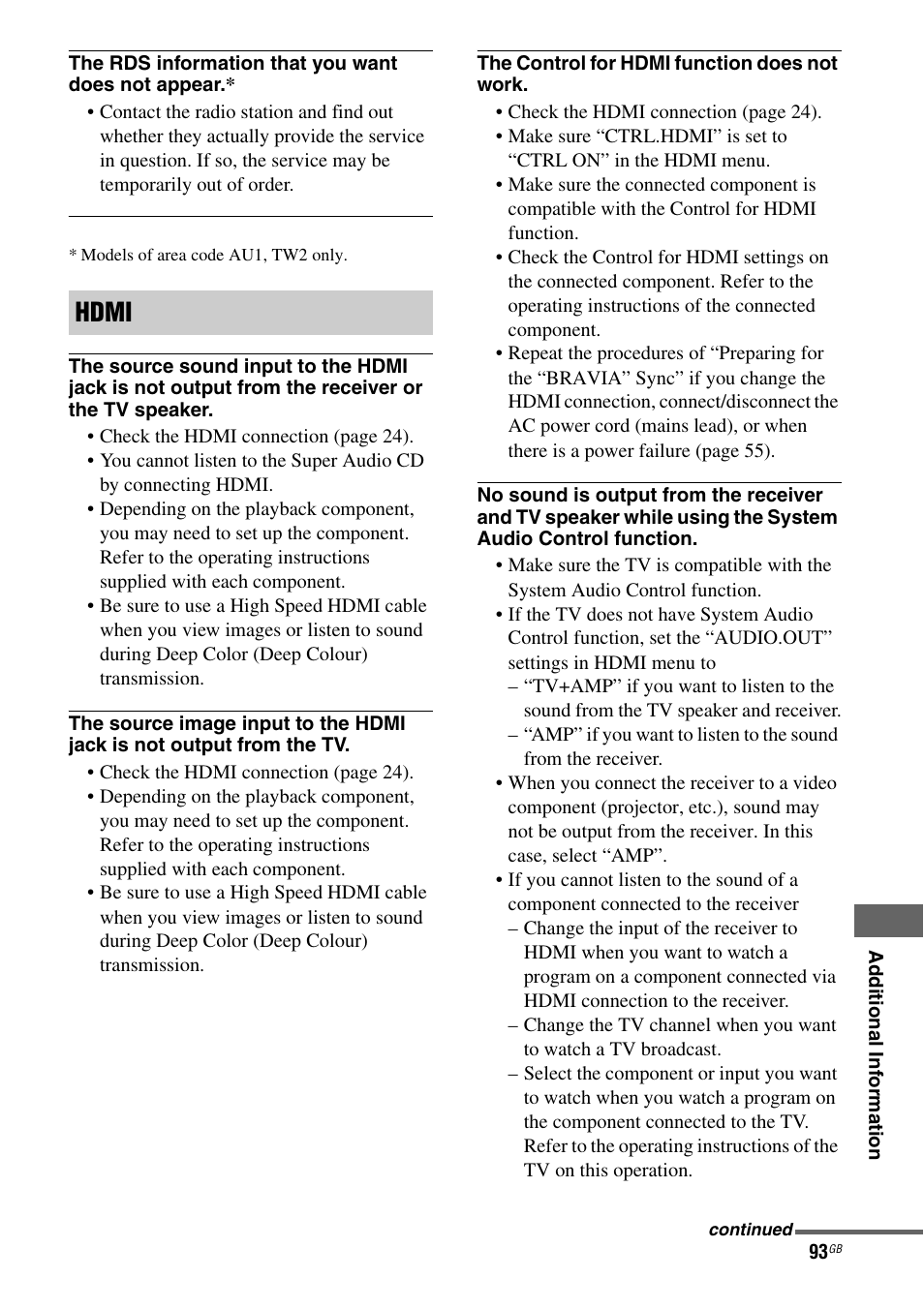 Hdmi | Sony STR-DH710 User Manual | Page 93 / 100