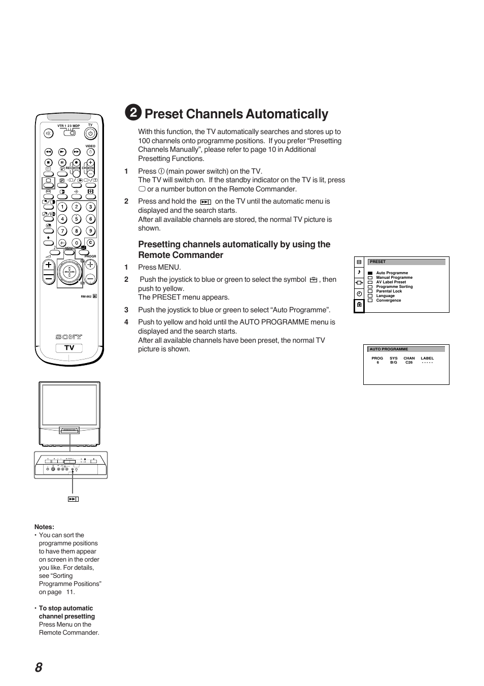 Preset channels automatically, 3mono l/g/s/i r/d/d/d | Sony KP-41S4G User Manual | Page 8 / 50