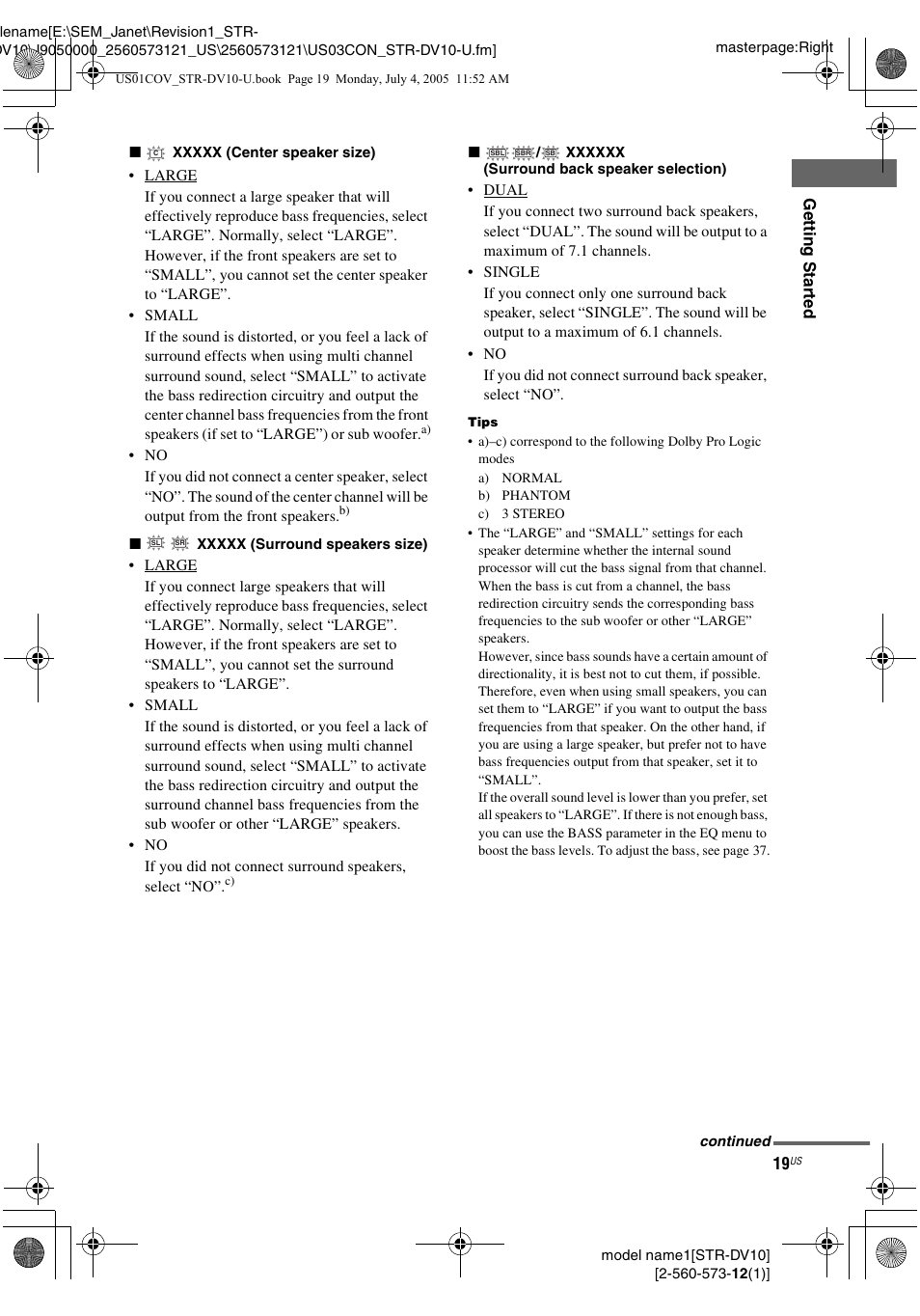 Sony STR-DV10 User Manual | Page 19 / 56