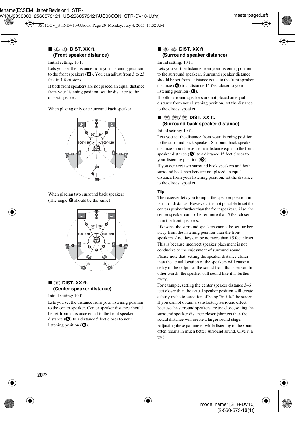 Sony STR-DV10 User Manual | Page 20 / 56