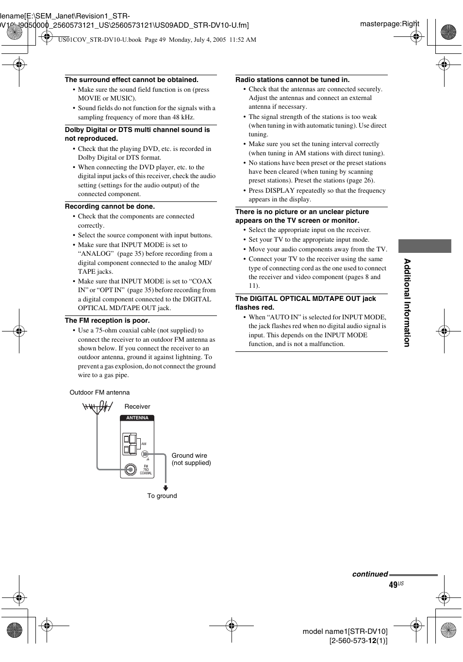 Sony STR-DV10 User Manual | Page 49 / 56