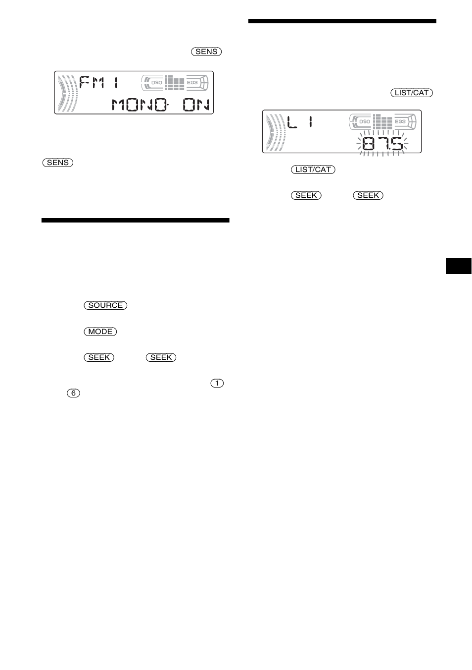 Storing only the desired stations, Tuning in a station through a list, List-up | Sony CDX-FW500 User Manual | Page 15 / 52