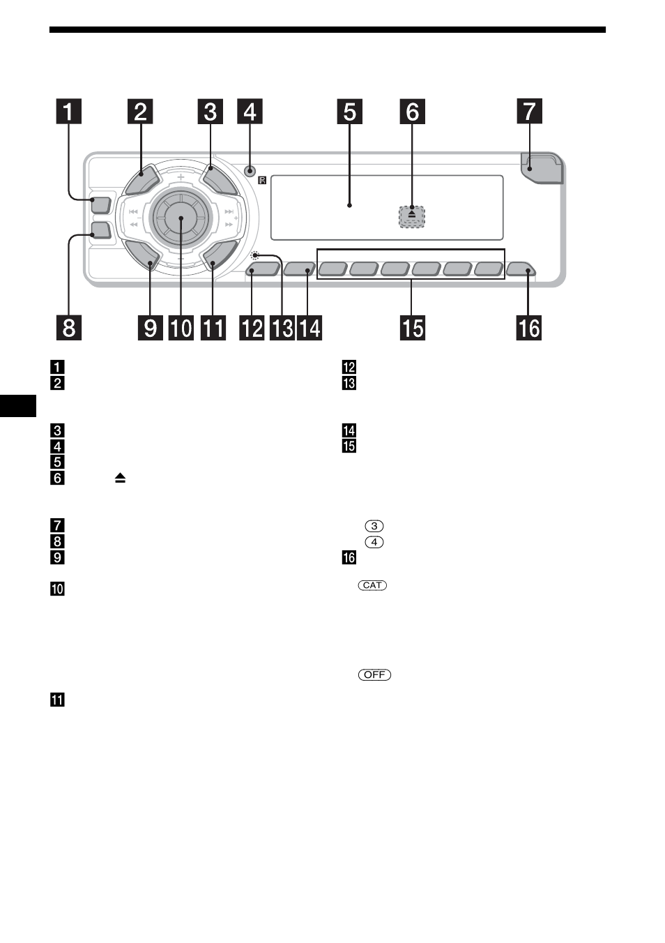 Ubicación de los controles, 4ubicación de los controles | Sony CDX-FW500 User Manual | Page 28 / 52