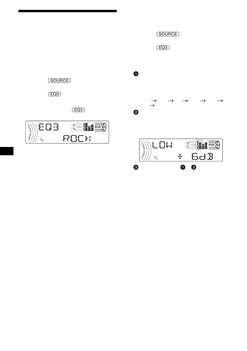 Ajuste del ecualizador (eq3), 20 ajuste del ecualizador (eq3) | Sony CDX-FW500 User Manual | Page 44 / 52