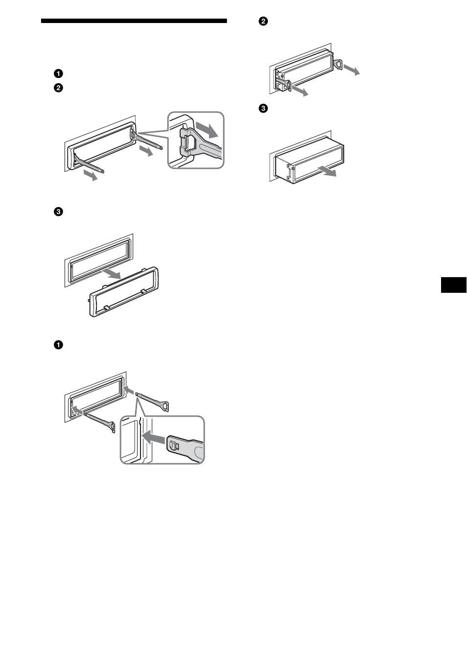 Extracción de la unidad, 23 extracción de la unidad | Sony CDX-FW500 User Manual | Page 47 / 52