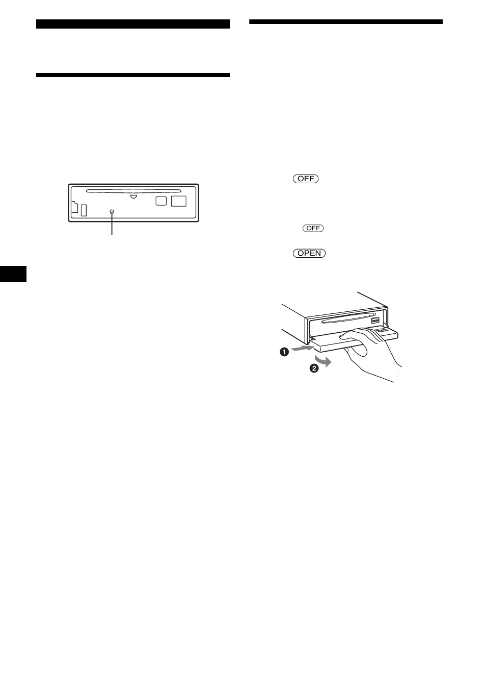 Getting started, Resetting the unit, Detaching the front panel | Resetting the unit detaching the front panel | Sony CDX-FW500 User Manual | Page 8 / 52