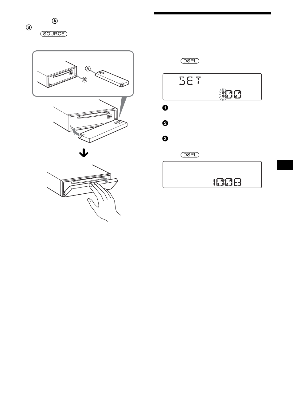 Setting the clock | Sony CDX-FW500 User Manual | Page 9 / 52