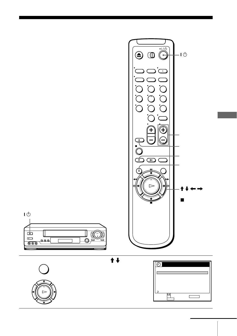 Recording tv programs using the timer, Ba sic o p er at ions, 1 power | Continued | Sony SLV-AX10 User Manual | Page 55 / 84