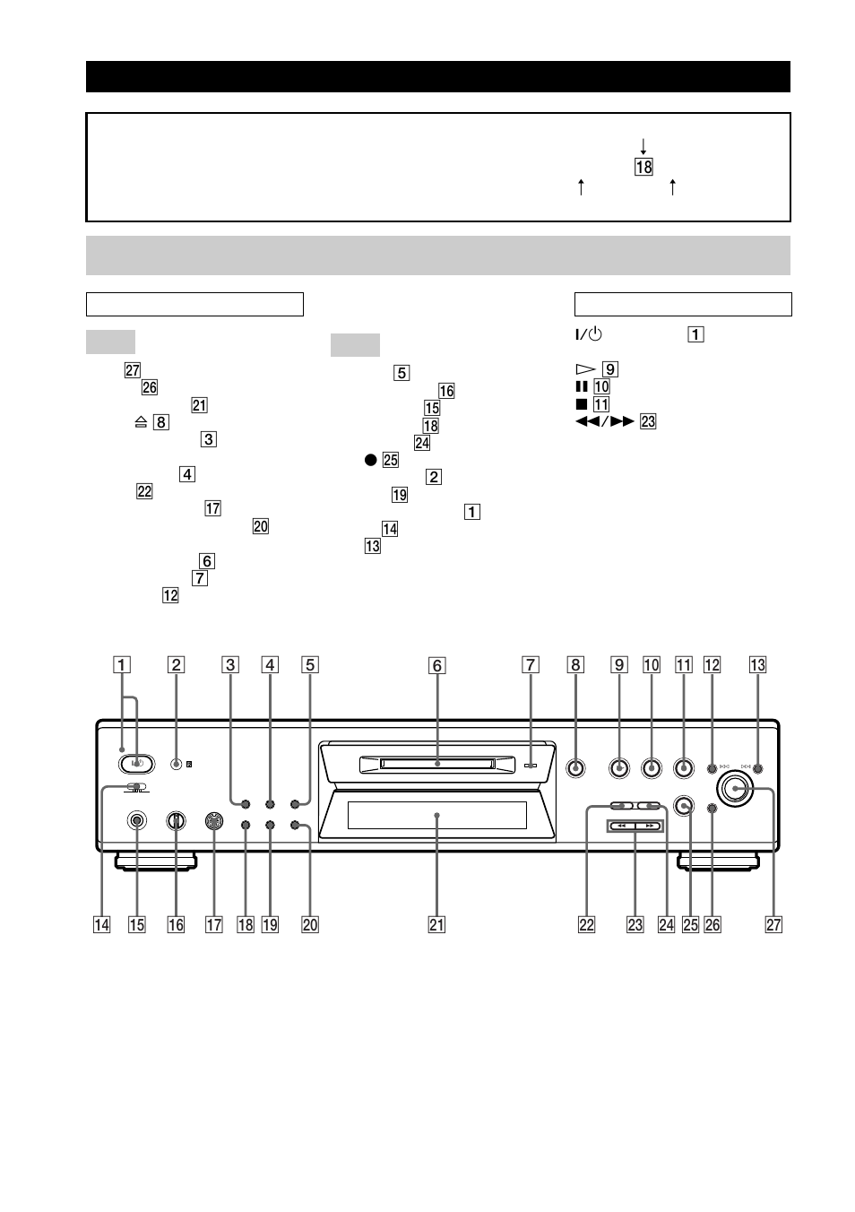 Main unit, List of button locations and reference pages, Play mode qk (20) (42) | How to use this page, A - m n - y | Sony MDS-JE780 User Manual | Page 4 / 56