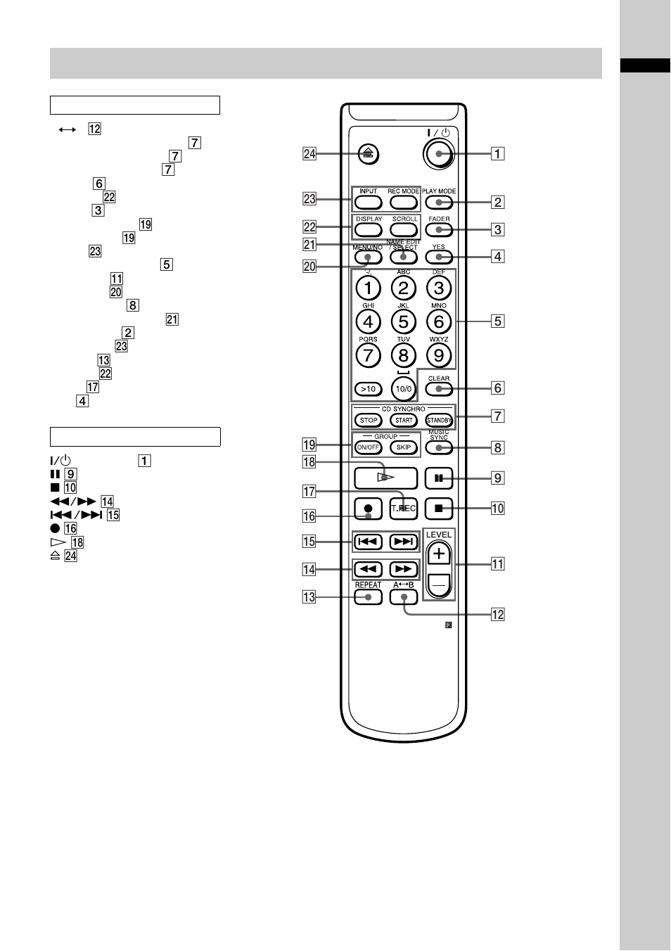 Remote control | Sony MDS-JE780 User Manual | Page 5 / 56