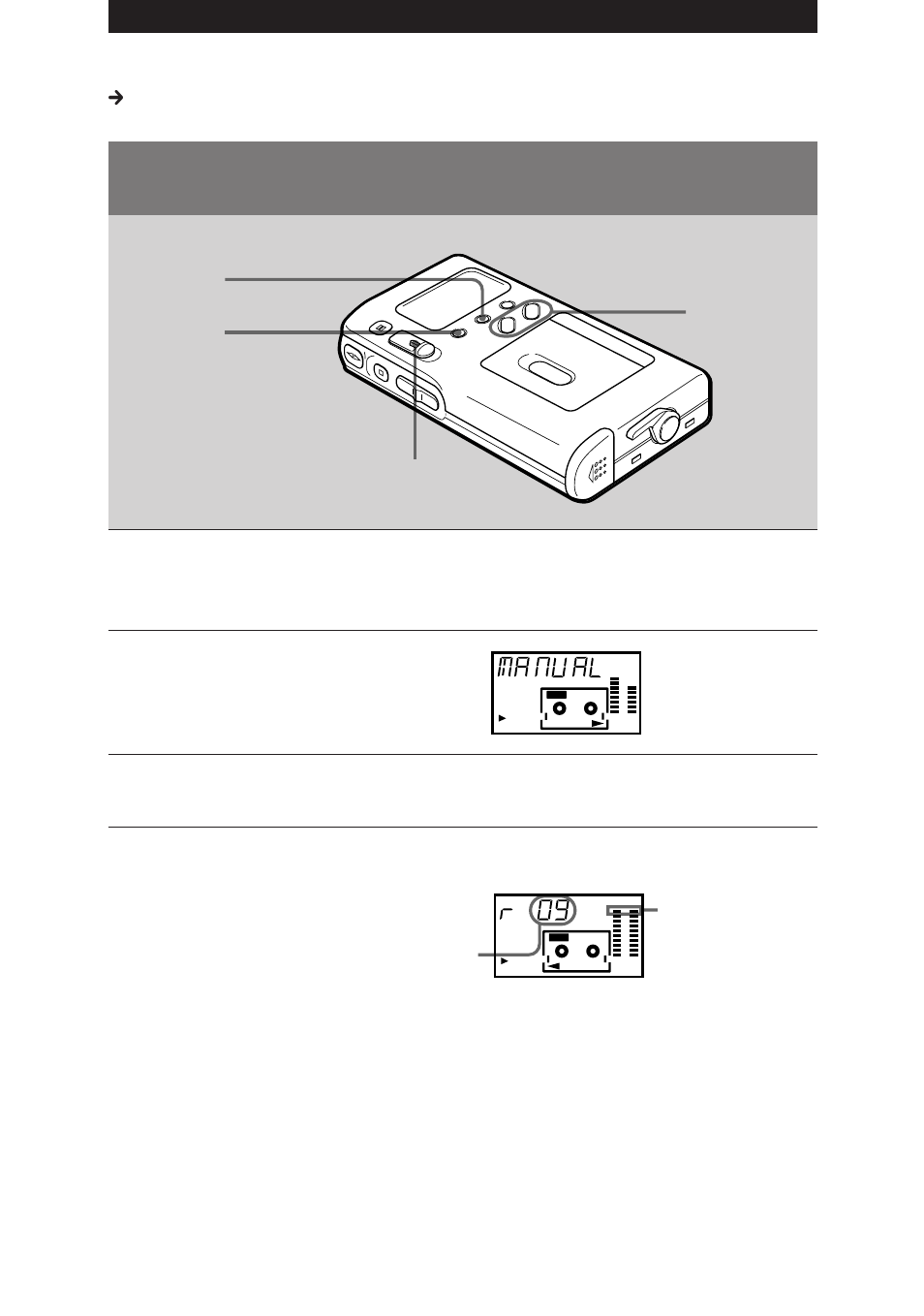 Pulse mode varias veces para seleccionar manual, Majuste del nivel de grabación | Sony NT-2 User Manual | Page 130 / 153