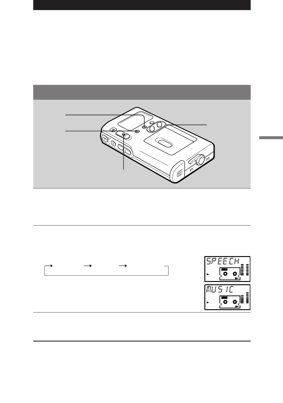 Réglage du niveau d’enregistrement, Sélection du mode de réglage automatique, Nspeech n music n manual | F enregistrement, Remarque | Sony NT-2 User Manual | Page 53 / 153