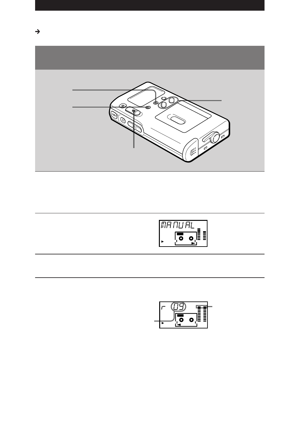 Drücken sie mehrmals mode, um manual auszuwählen, Meinstellen des aufnahmepegels | Sony NT-2 User Manual | Page 92 / 153