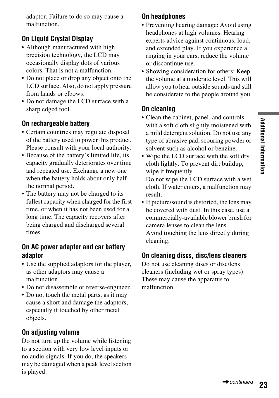 Sony DVP-FX74 User Manual | Page 23 / 36