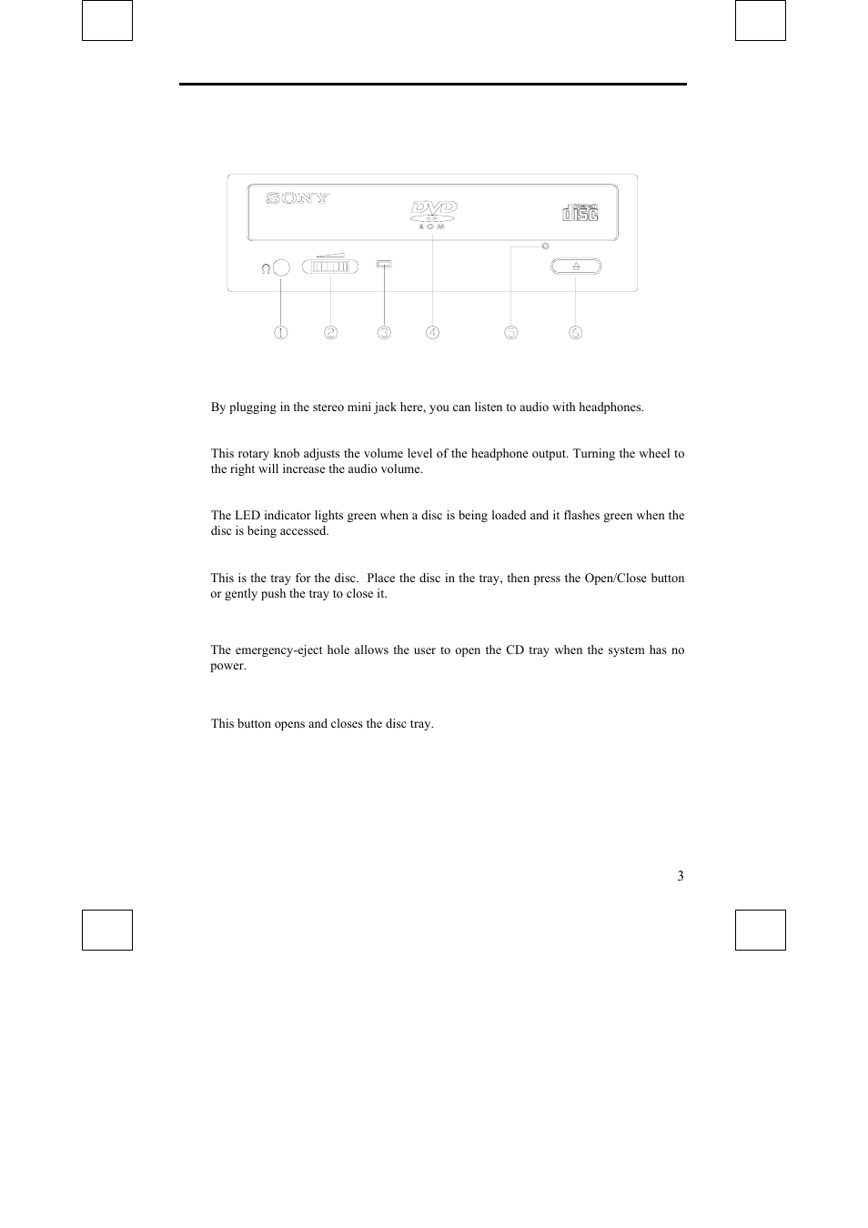 Using the dvd-rom drive front panel | Sony DDU1632 User Manual | Page 11 / 40