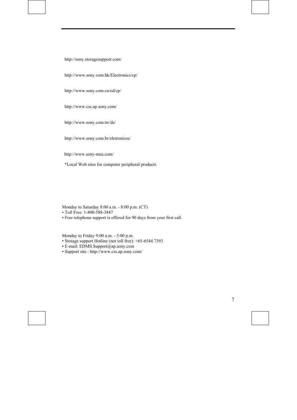 Product and support information, Sony global sites information, Technical support | Sony DDU1632 User Manual | Page 15 / 40