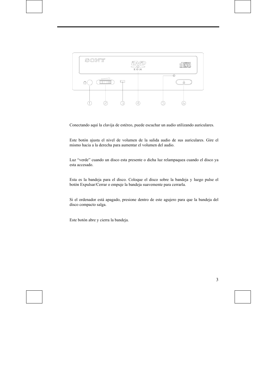 Uso de la unidad dvd-rom tablero frontal | Sony DDU1632 User Manual | Page 19 / 40