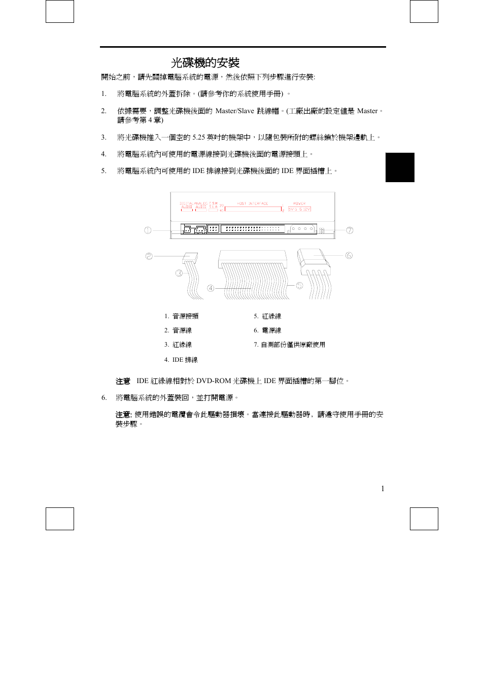Dvd-rom 光碟機的安裝 | Sony DDU1632 User Manual | Page 25 / 40
