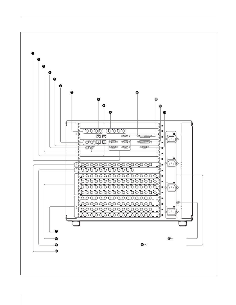 Dvs-9000 rear panel, Location and function of parts | Sony DVS9000SF-C User Manual | Page 8 / 24
