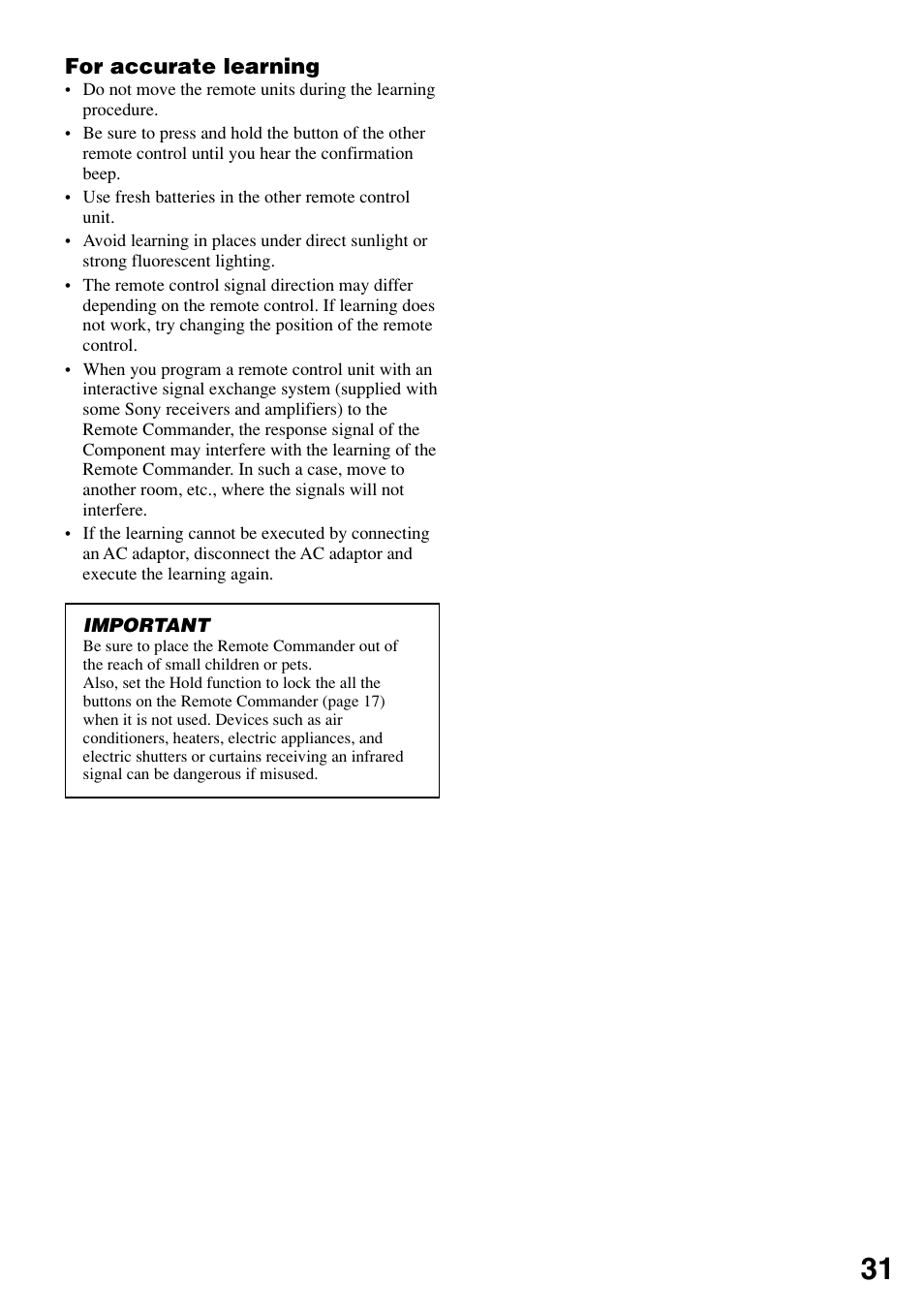 Sony RM-AX5000 User Manual | Page 31 / 52