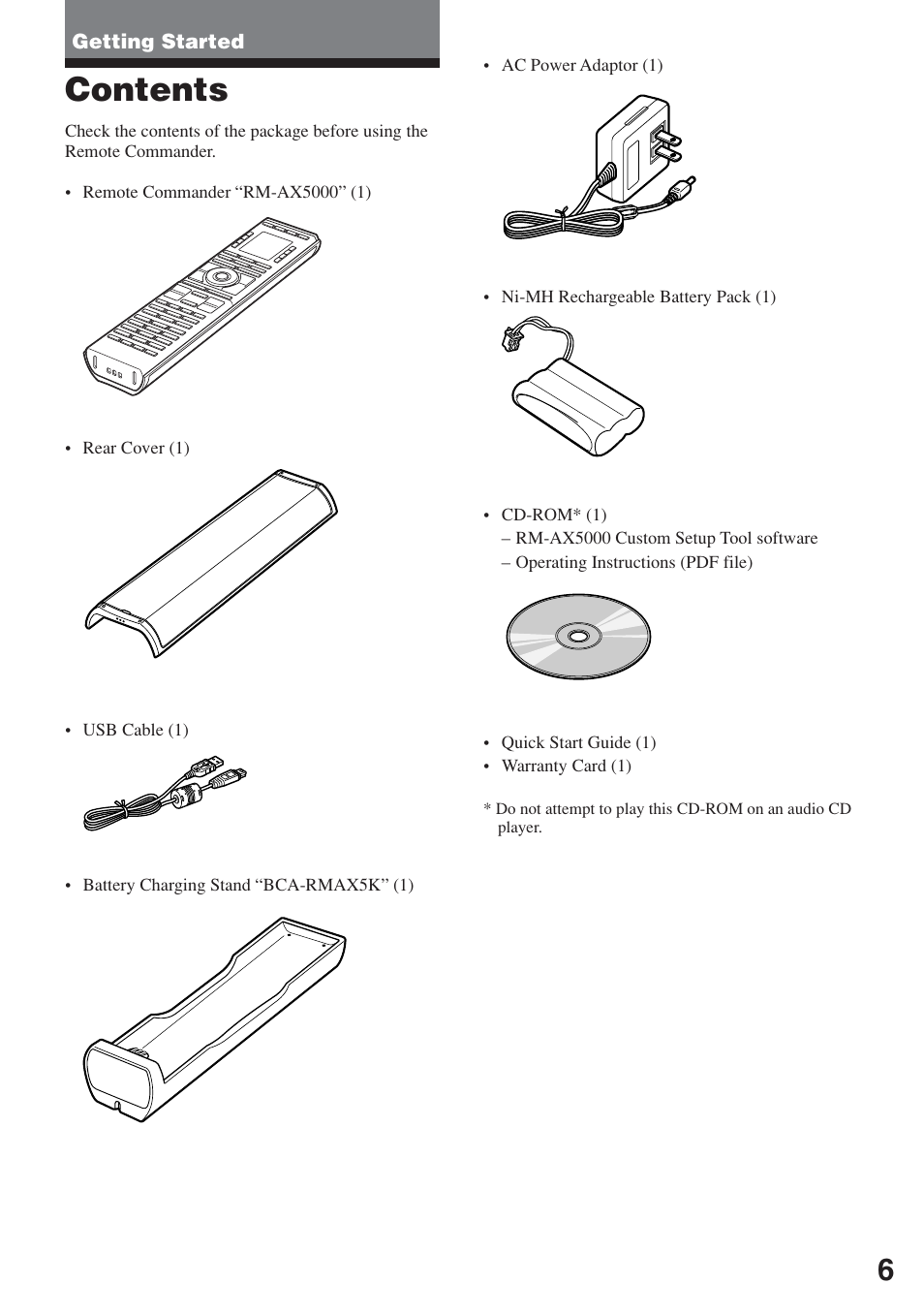 Sony RM-AX5000 User Manual | Page 6 / 52