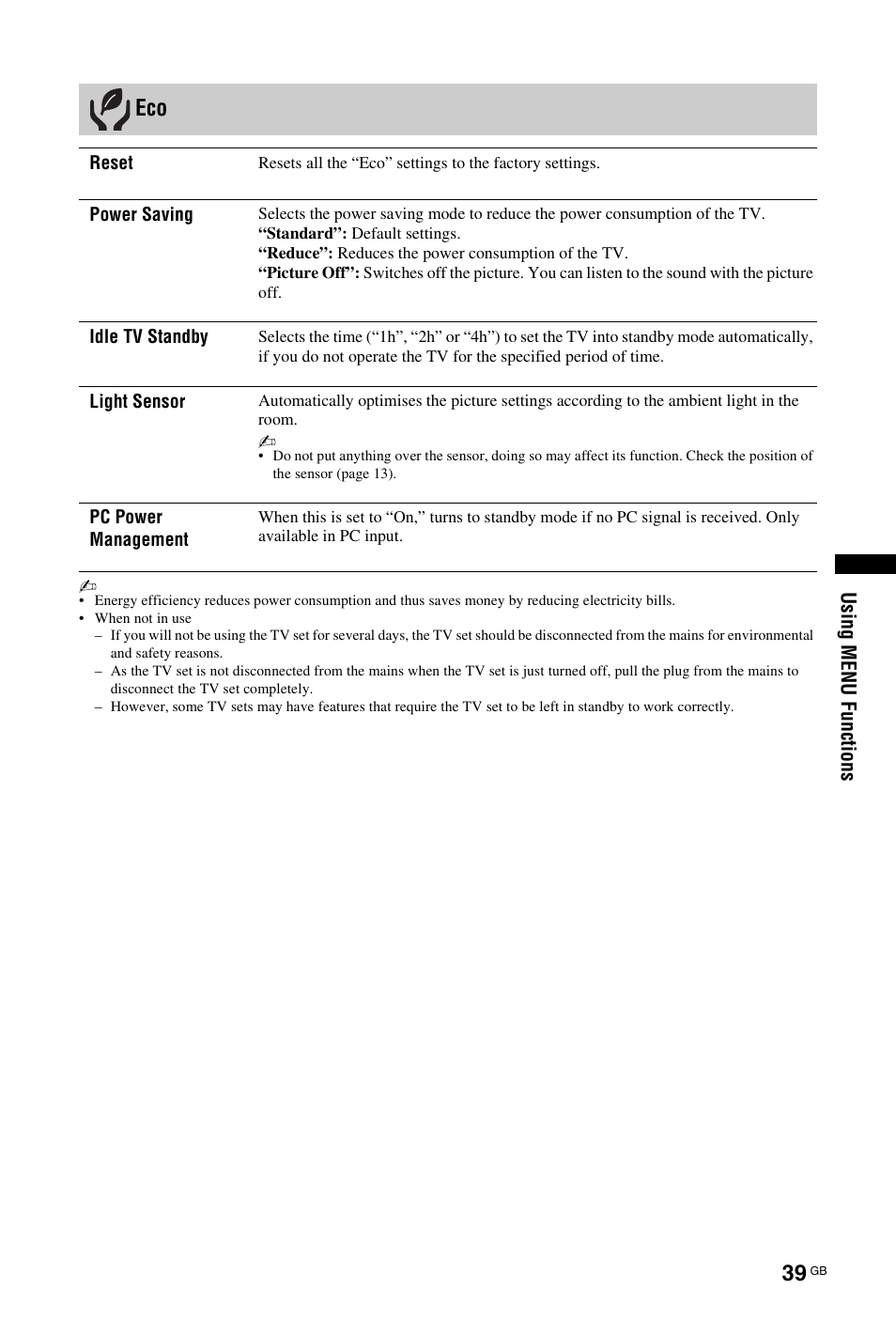 Sony KDL-22CX32D User Manual | Page 39 / 48