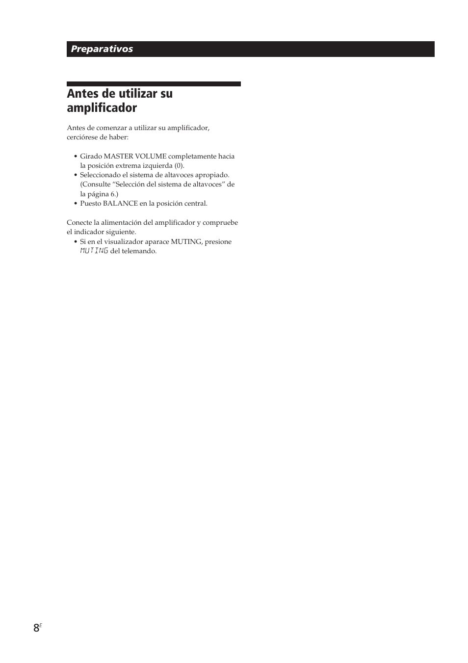 Antes de utilizar su amplificador | Sony TA-VE700 User Manual | Page 51 / 90