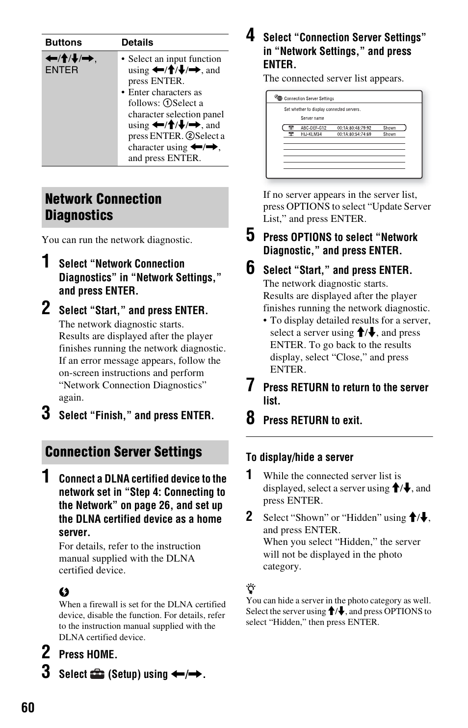 S 1 t, 8 of, Connection server settings” o | Sony BDPS560 User Manual | Page 60 / 83