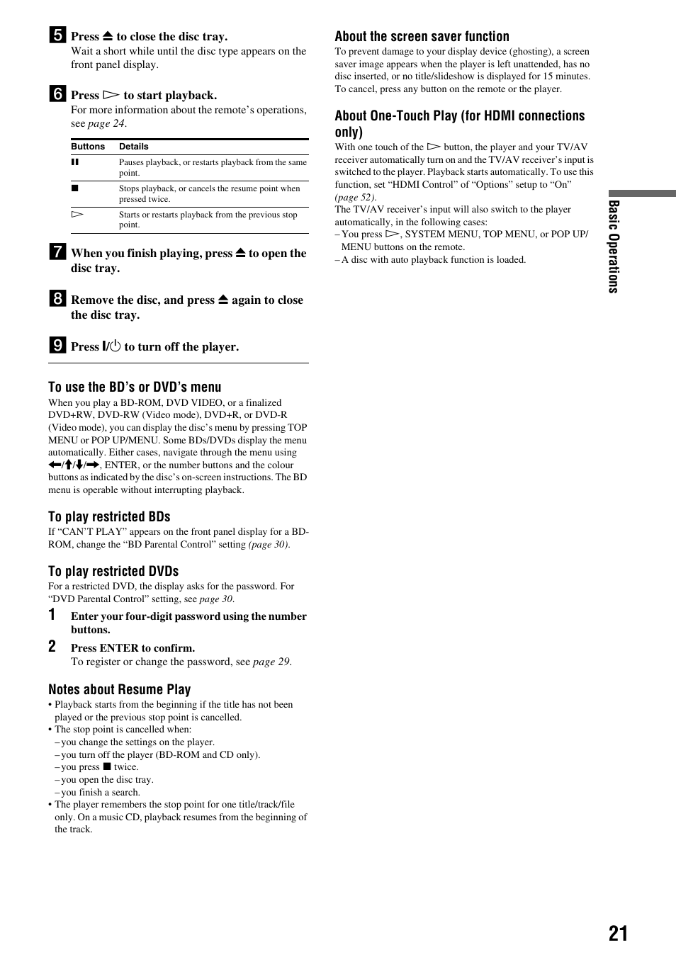 Sony BDP - S1E User Manual | Page 21 / 64