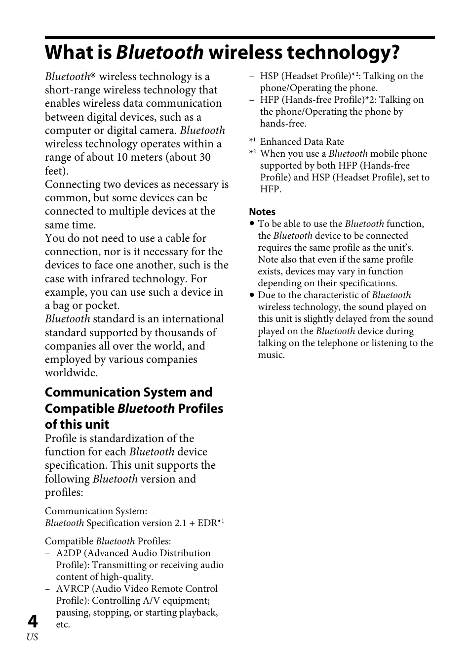 What is bluetooth wireless technology, What is bluetooth wireless, Technology | Sony DRC-BT30 User Manual | Page 4 / 56