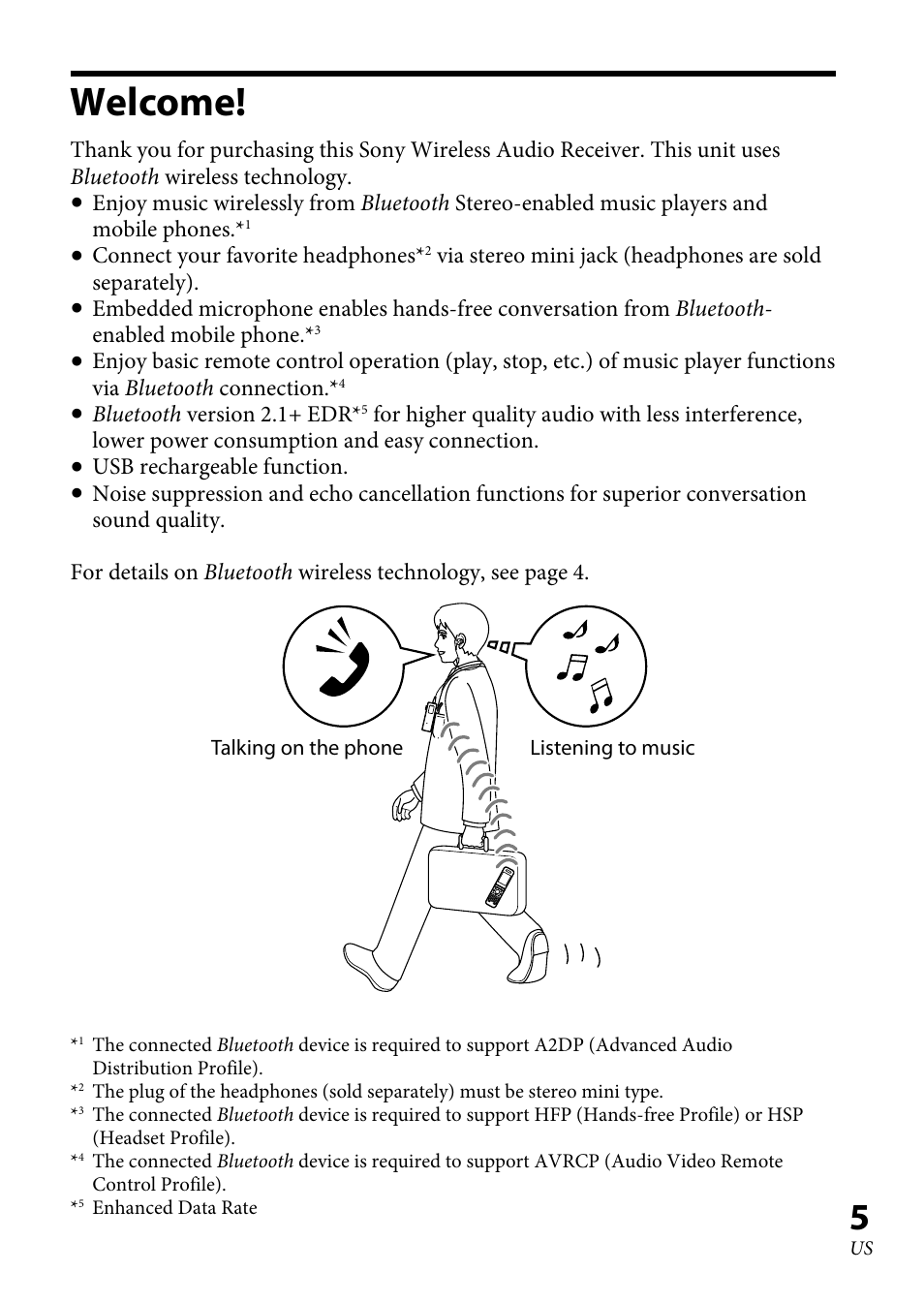 Welcome | Sony DRC-BT30 User Manual | Page 5 / 56