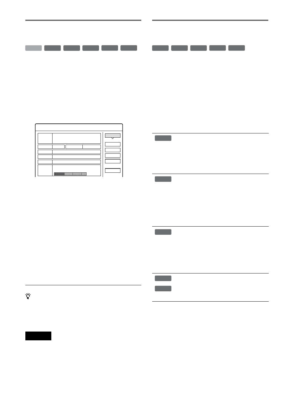 Labeling, protecting, or formatting a disc, Press tools while the disc is in the recorder, Select “disc info.,” and press enter | Select an option, and press enter, Differences between the disc types, The tools menu appears, The disc information display appears | Sony RDR-HX900 User Manual | Page 40 / 120