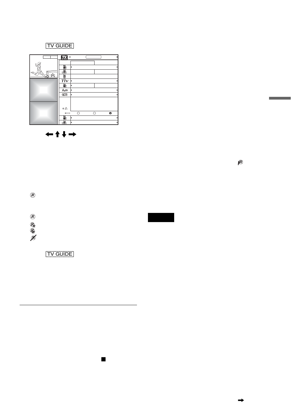 Press [tv guide, Press < / m / m / , to select a program, Press the green button | Rec mode adjust, Auto title erase (hdd only), If the timer settings overlap | Sony RDR-HX900 User Manual | Page 47 / 120