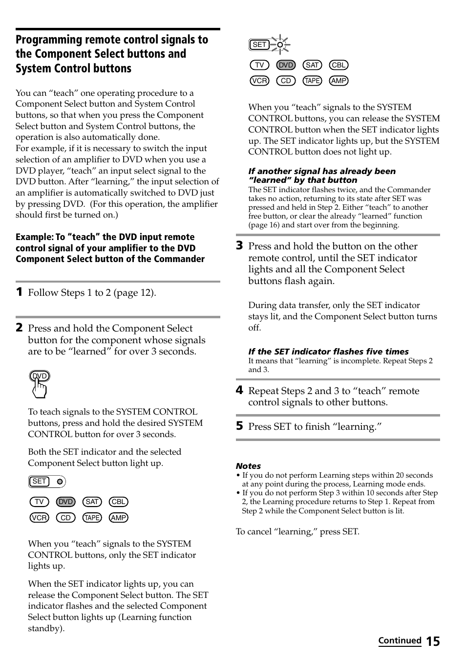 Programming remote control signals to the | Sony RM-VL600T User Manual | Page 15 / 36