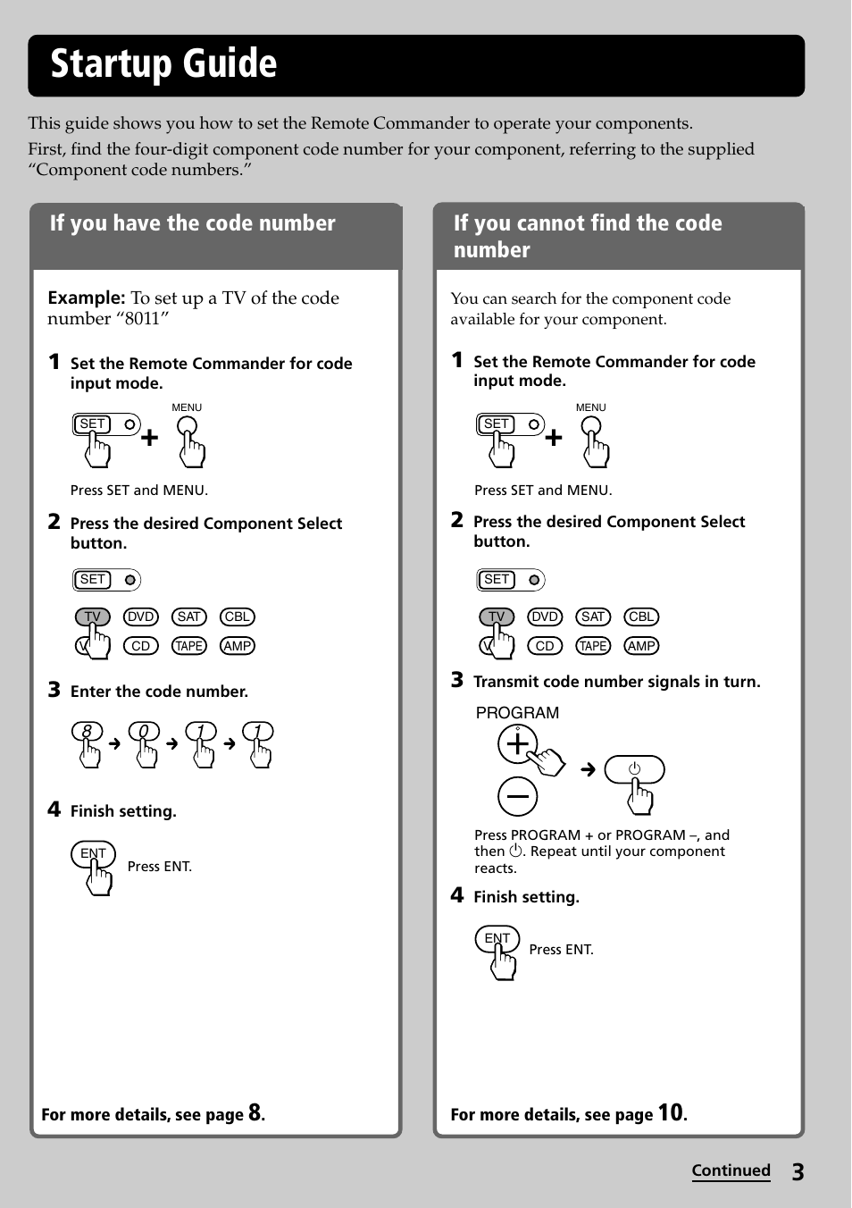 Startup guide | Sony RM-VL600T User Manual | Page 3 / 36