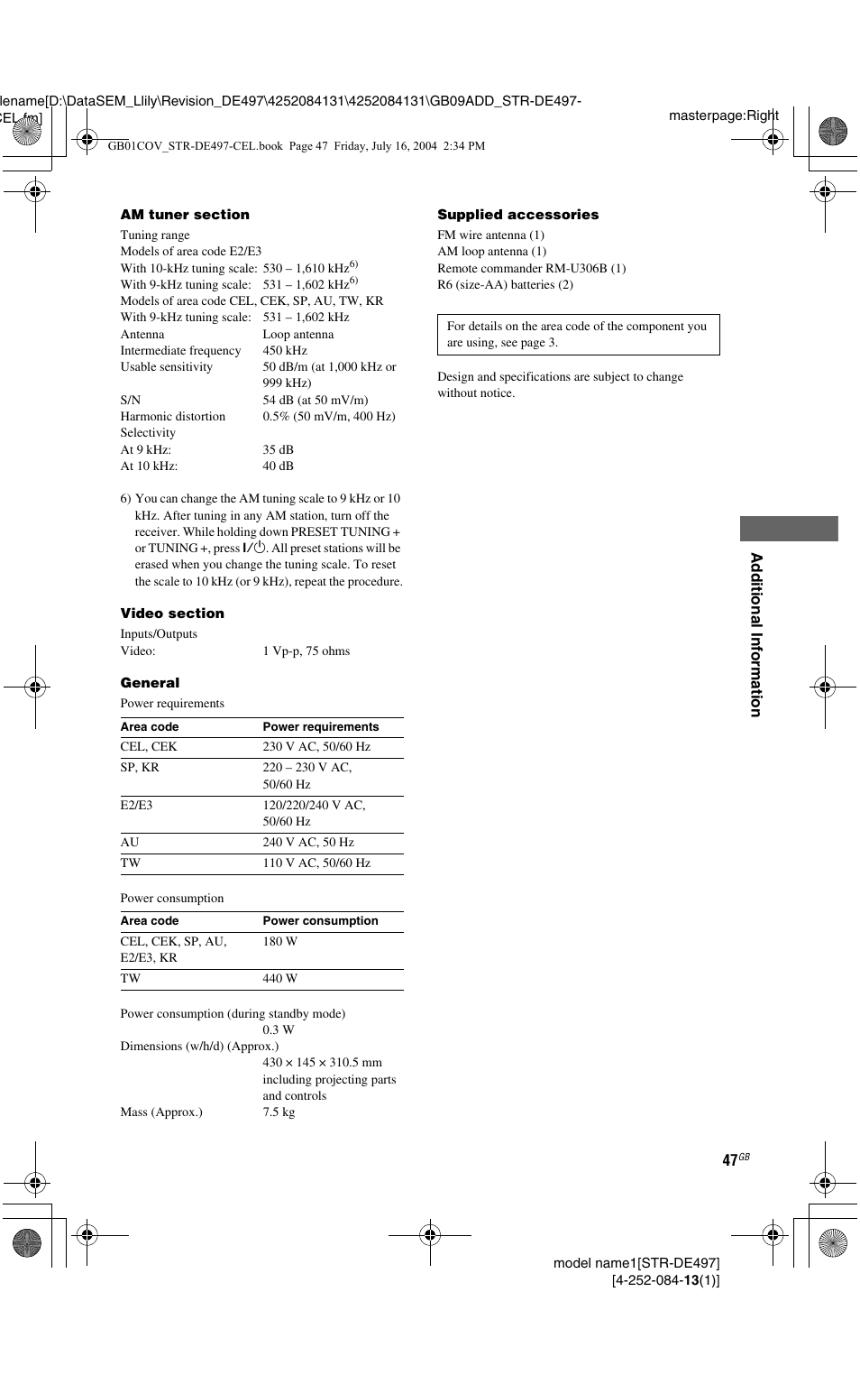 Sony STR-DE497 User Manual | Page 47 / 51