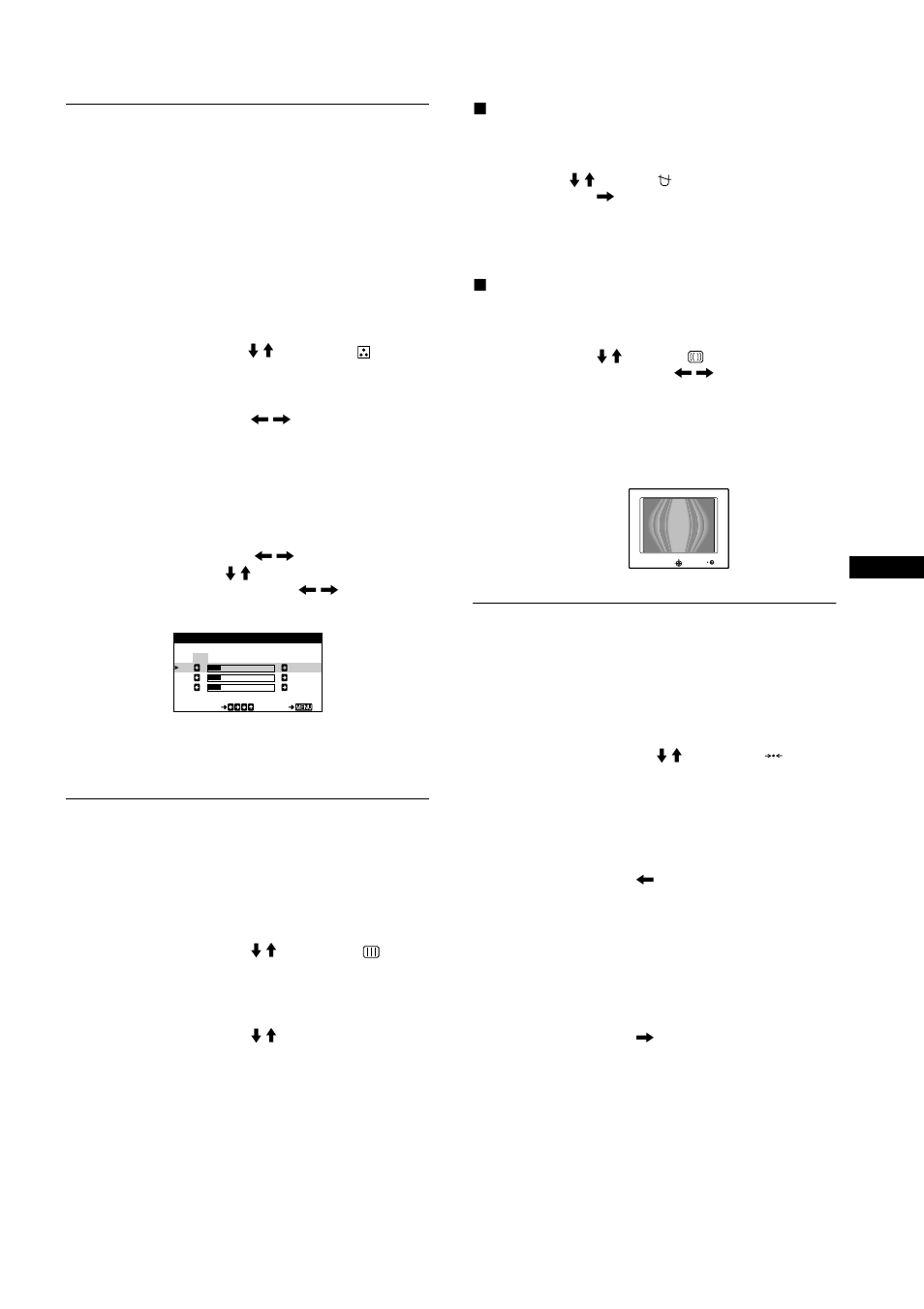 Adjusting the color of the picture (color), Additional settings (screen), Resetting the adjustments (reset) | Sony HMD-A400 User Manual | Page 11 / 48