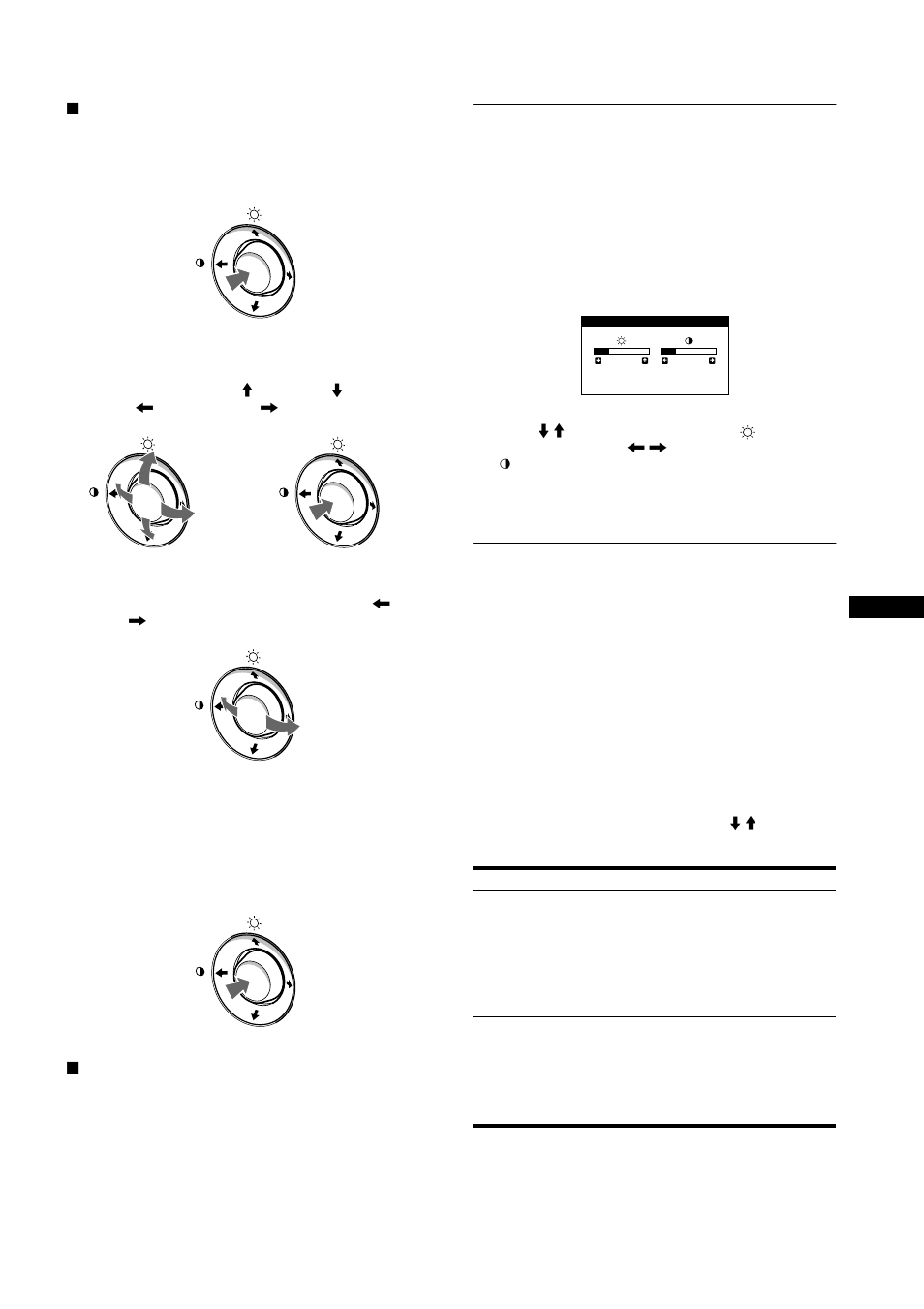 Réglage de la luminosité et du contraste, Réglage de la qualité de l’image (picture effect), Ajuste del brillo y del contraste | Sony HMD-A400 User Manual | Page 23 / 48