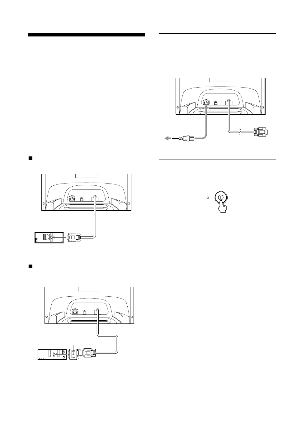 Instalación, Paso 1: conexión del monitor al ordenador, Paso 2: conexión del cable de alimentación | Paso 3: encendido del monitor y del ordenador | Sony HMD-A400 User Manual | Page 34 / 48