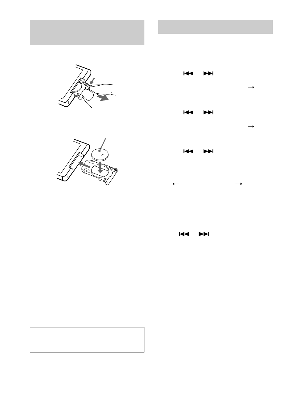 Replacing the battery in the remote, Setting the clock | Sony CMT-L1 User Manual | Page 10 / 28