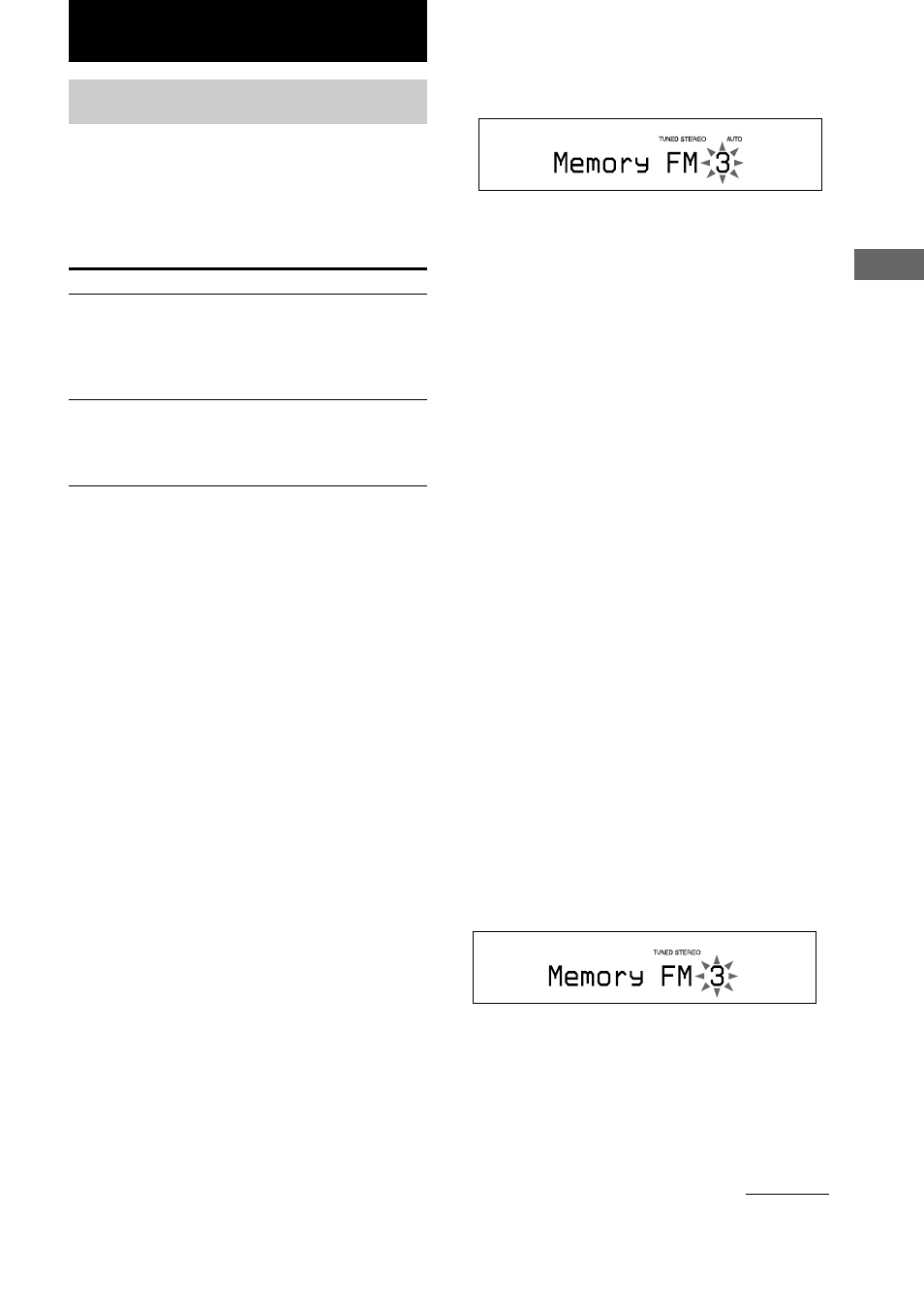 Tuner, Presetting radio stations | Sony CMT-L1 User Manual | Page 15 / 28