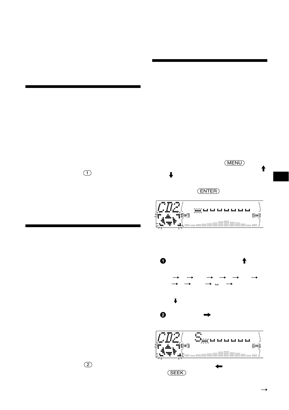 Lecture répétée de pistes, Lecture des pistes dans un ordre quelconque, Identification d’un cd | Lecture répétée, Lecture aléatoire, Fonction disc memo, Ep 11 | Sony CDX-M670 User Manual | Page 45 / 108