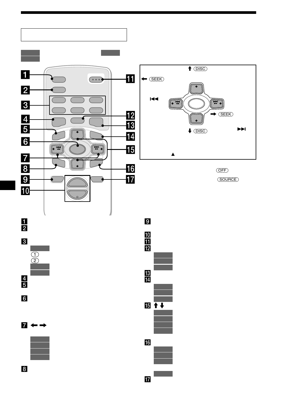 Ubicación de los controles, 4ubicación de los controles, Control remoto de tarjeta rm-x110 | Sony CDX-M670 User Manual | Page 74 / 108
