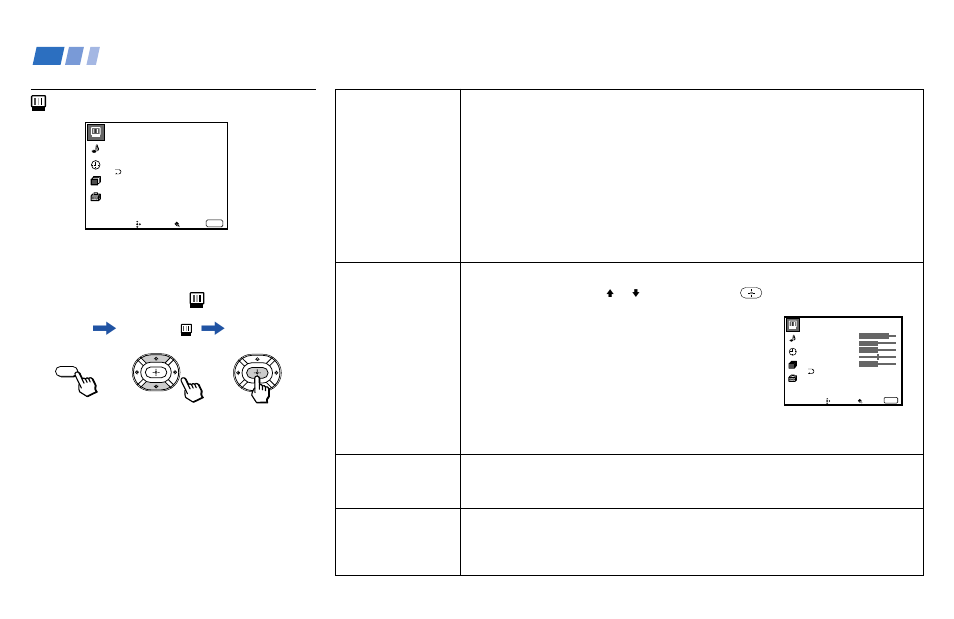 Using the video menu, Adjusting your set up (menus) (continued) | Sony 53S75 User Manual | Page 30 / 58