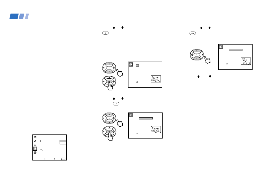 Setting and selecting favorite channel, Adjusting your set up (menus) (continued), Setting favorite channel manually | Press v or v to select a position (1–8), and press | Sony 53S75 User Manual | Page 36 / 58